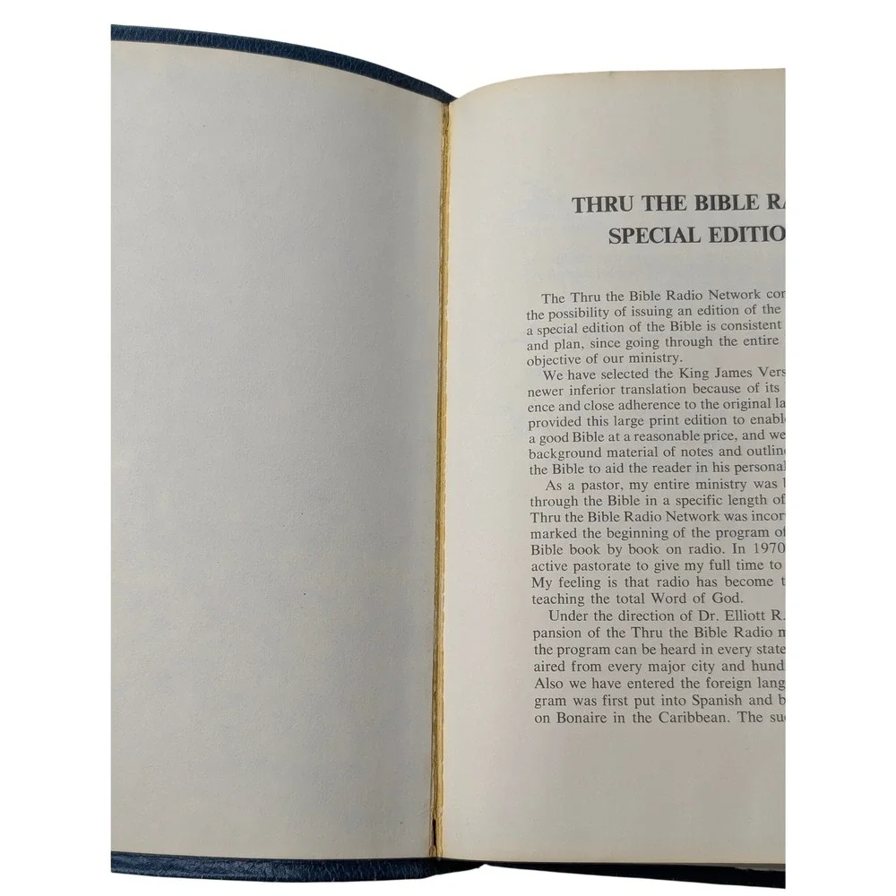 Thru the Bible Radio Network KJV Holy Bible Giant Print Reference Blue Leather